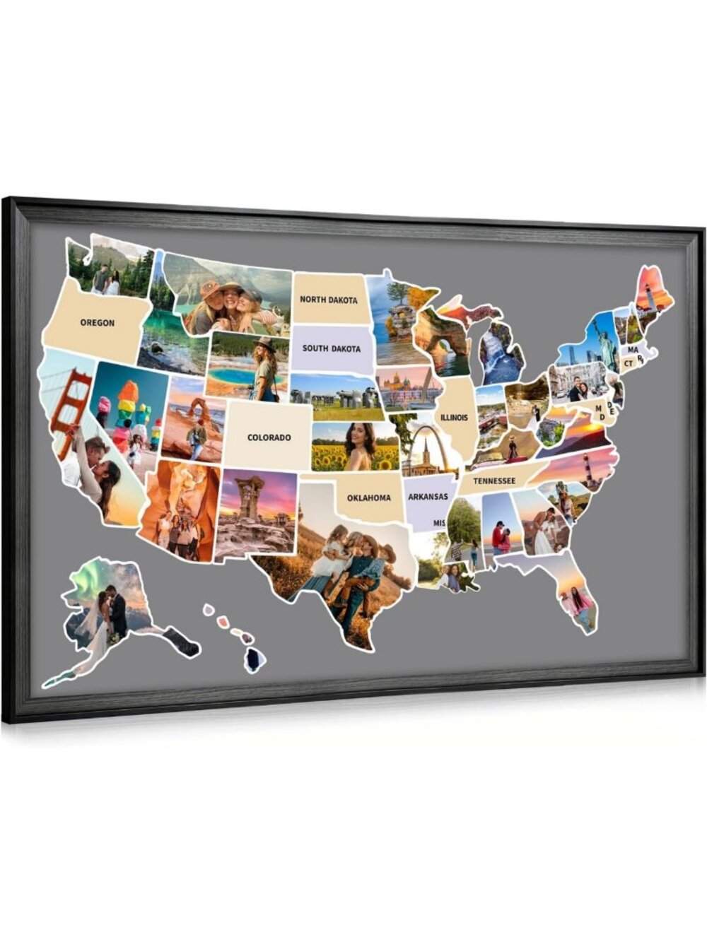 Scratch Off USA Map - 50 States Travel Tracker Wall Art for Adventurers
